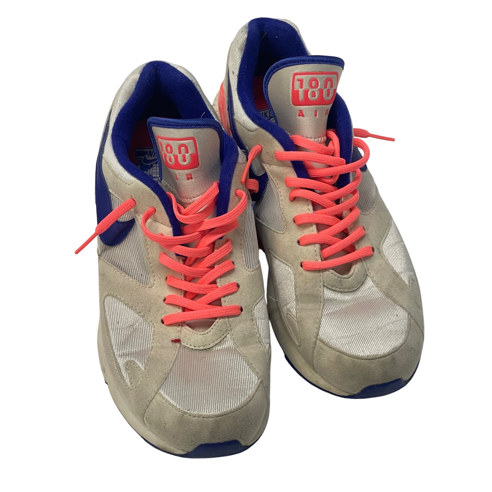 Nike Air Max 180 Mens Athletic Shoes Cream Blue Coral Sz 8.5